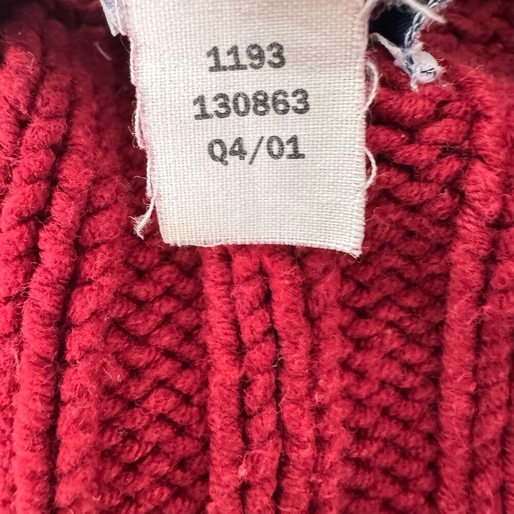 Vintage Y2K Old Navy Sweater Men Large Red Stripe Heavy Knit Skate Grunge 2001 - Picture 6 of 8